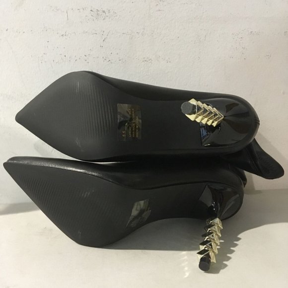 NWT CAPE ROBBIN VICE SEXY STUDDED HIGH HEELS BOOTS BLACK 5.5 - Picture 7 of 10